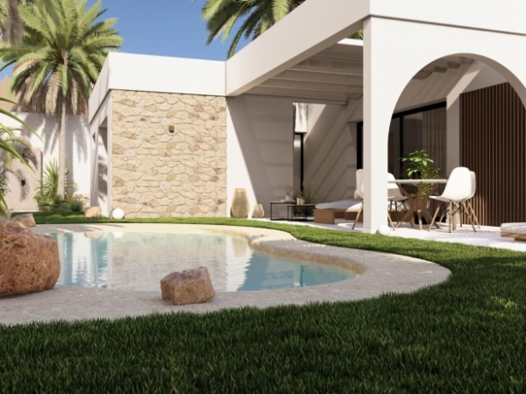 Villa de 3 dormitorios de nueva construcción con piscina privada en resort de golf en Murcia