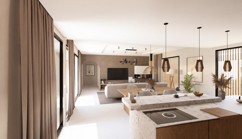 Villa de 3 dormitorios de nueva construcción con piscina privada en resort de golf en Murcia