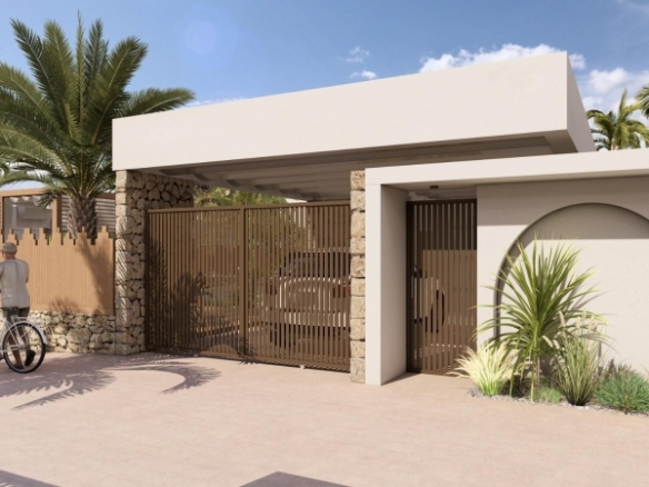Villa en una planta con 2 dormitorios y piscina privada en golf resort (Murcia)