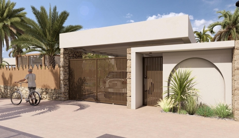 Villa en una planta con 2 dormitorios y piscina privada en golf resort (Murcia)