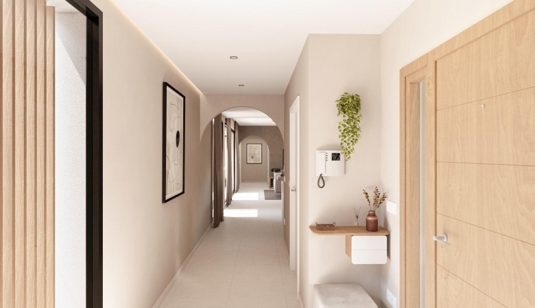 Villa en una planta con 2 dormitorios y piscina privada en golf resort (Murcia)
