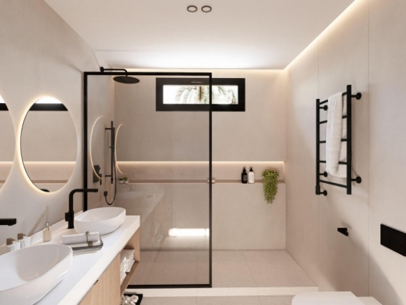Villa en una planta con 2 dormitorios y piscina privada en golf resort (Murcia)