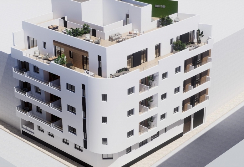 Ático de 1 dormitorio de nueva construcción a 800m de la playa a la venta en Torrevieja