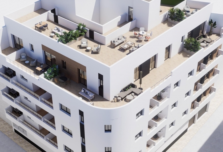 Ático de 1 dormitorio de nueva construcción a 800m de la playa a la venta en Torrevieja
