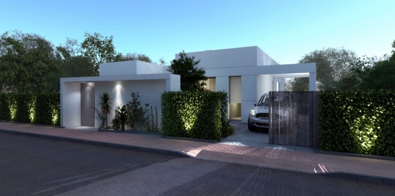 Exclusiva villa de 4 dormitorios en una sola planta con piscina privada en golf resort en Murcia