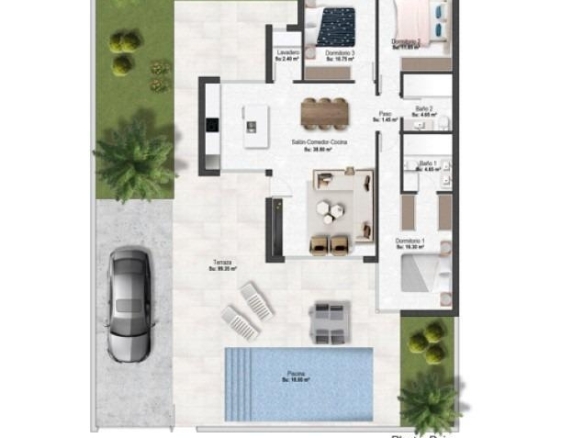 Villa de 3 dormitorios de nueva construcción con piscina privada en campo de golf(Murcia)