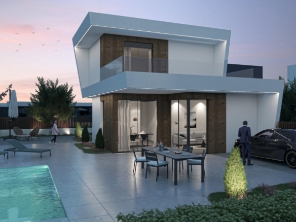 Villa de nueva construcción de 3 dormitorios con piscina privada y vistas a la montaña en campo de golf(Murcia)