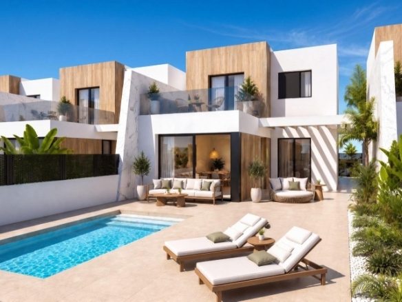 Villa adosada de 3 dormitorios de nueva construcción en Santa Rosalia Lake and Life Resort, Murcia