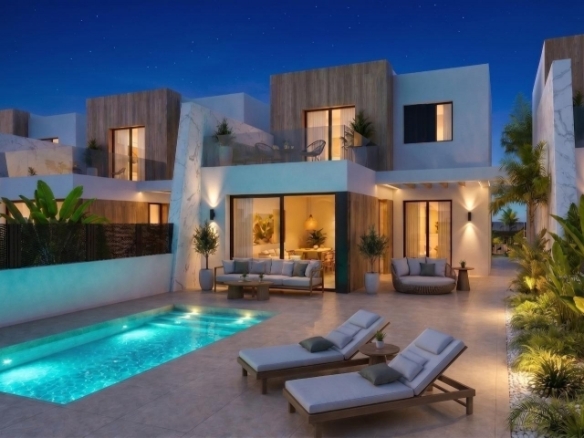 Villa adosada de 3 dormitorios de nueva construcción en Santa Rosalia Lake and Life Resort, Murcia