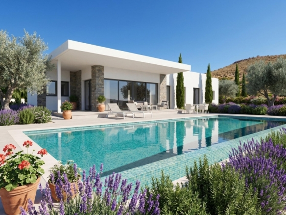 Villa de obra nueva con piscina y terreno en Pinoso