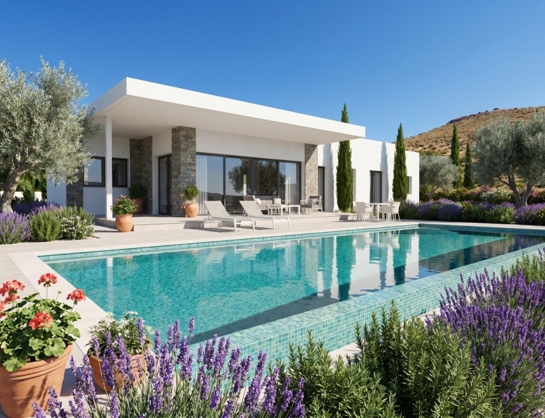 Villa de obra nueva con piscina y terreno en Pinoso