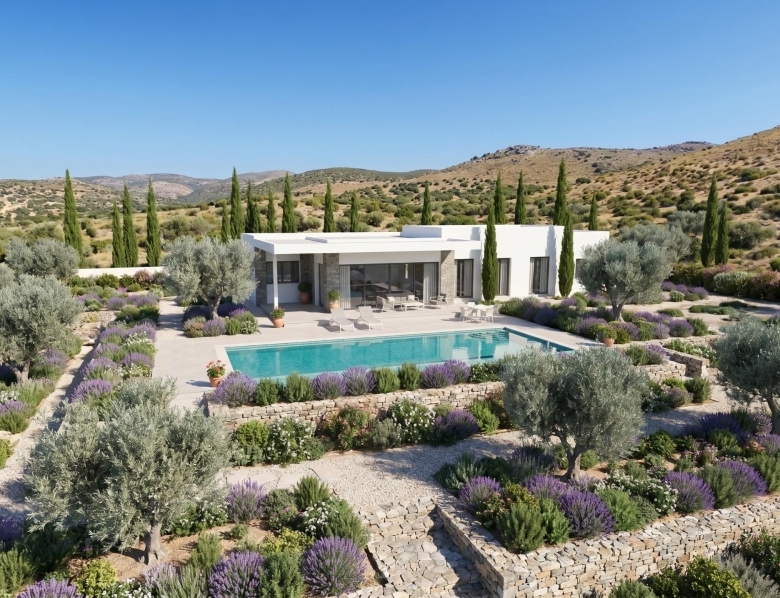 Villa de obra nueva con piscina y terreno en Pinoso