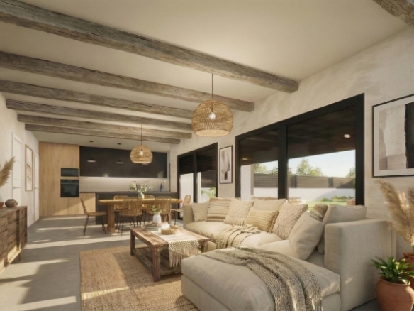 Villa en una sola planta a medida con 3 dormitorios y piscina privada en Pinoso(Alicante)