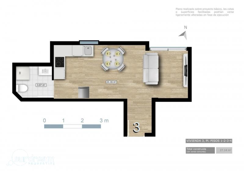 g_43517-43-17 Estudio de nueva construcción a tan solo 800m de la playa y del paseo marítimo en Torrevieja(Alicante)