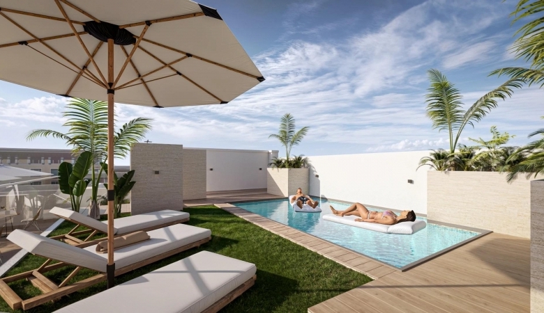 Ático tipo estudio de nueva construcción a 800m de la playa y el paseo marítimo en Torrevieja(Alicante)