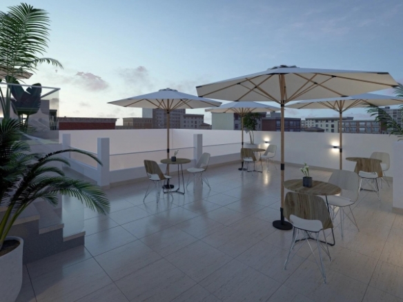 Ático de 1 dormitorio con solarium privado a 800m de la playa y el paseo marítimo en Torrevieja(Alicante)