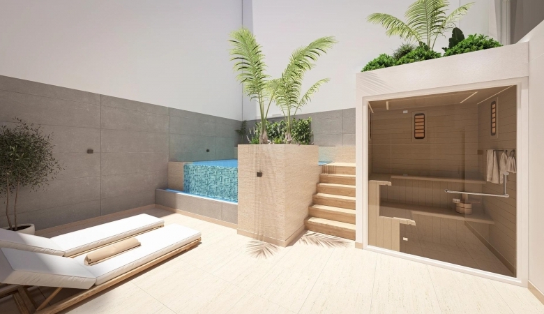 Ático de 1 dormitorio con solarium privado a 800m de la playa y el paseo marítimo en Torrevieja(Alicante)