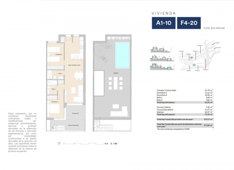 Ático de 2 dormitorios con solarium privado y vistas magnificas a la venta en Alfaz del Pi(Alicante)