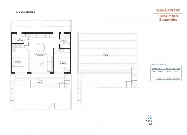 Bungalow de planta alta con 2 dormitorios y solarium privado a la venta en Condado de Alhama Golf Resort, Murcia