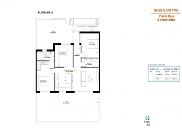 Bungalow de planta baja con 3 dormitorios a la venta en Condado de Alhama Golf Resort, Murcia