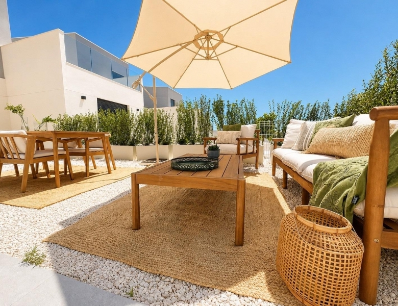 Adosado moderno de 2 dormitorios listo para entrar a vivir a la venta en Altaona Gof Resort(Murcia)