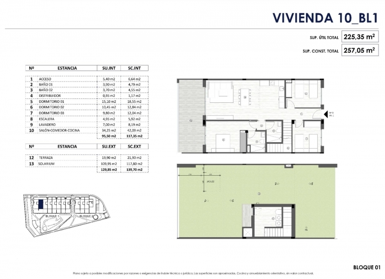 Bungalow de planta alta con 3 dormitorios y gran solarium a la venta en La Manga Club
