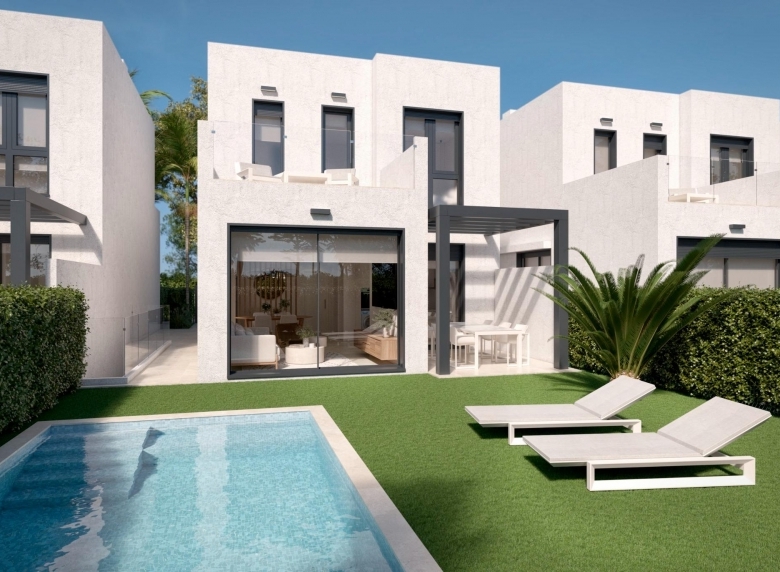 Villa de 3 dormitorios con piscina privada en Santa Rosalia Lake and Life Resort, Murcia