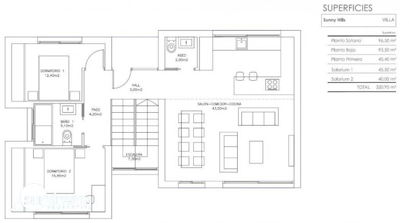 g_43600-3-18 Villa de 5 dormitorios con piscina privada llave en mano a la venta en Finestrat