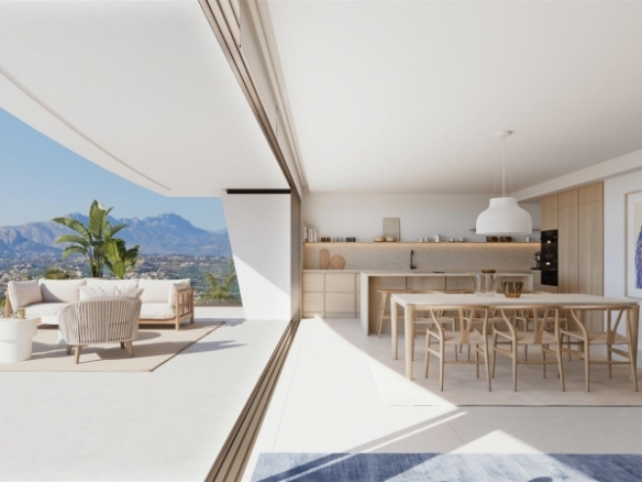 Villa de lujo de nueva construcción con 4 dormitorios y vistas panorámicas al mar en venta en Cumbre del Sol