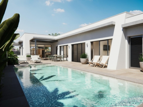 Villa de una planta con 3 dormitorios y piscina privada en San Javier