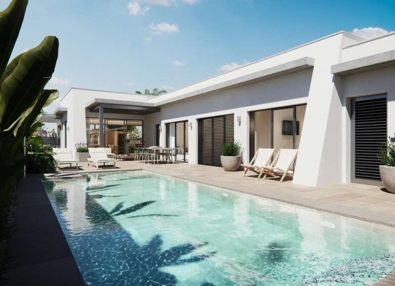 Villa de una planta con 3 dormitorios y piscina privada en San Javier