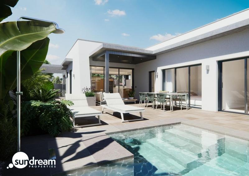 Villa de una planta con 3 dormitorios y piscina privada en San Javier