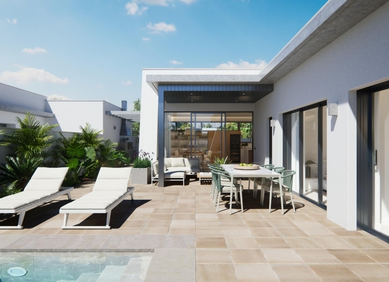 Villa de una planta con 3 dormitorios y piscina privada en San Javier