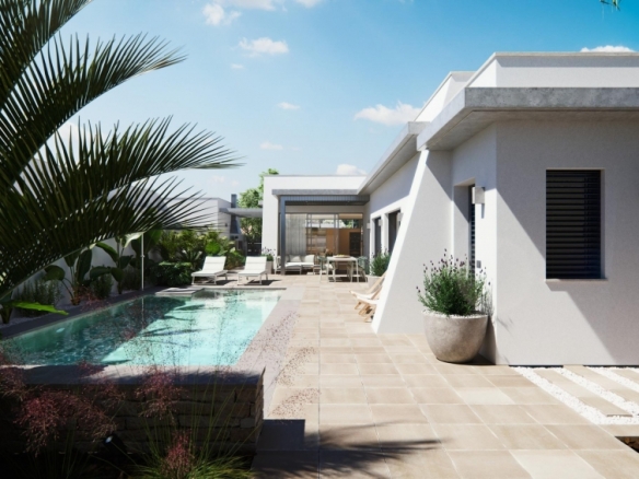 Villa de una planta con 3 dormitorios y piscina privada en San Javier