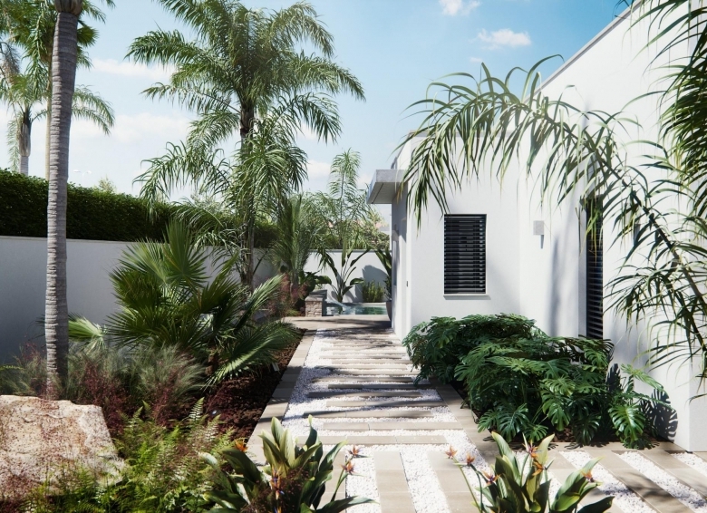 Villa de una planta con 3 dormitorios y piscina privada en San Javier