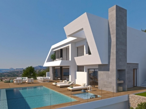 Villa de lujo de 3 dormitorios con piscina privada y vistas panorámicas al mar a la venta en Cumbre del Sol(Alicante)