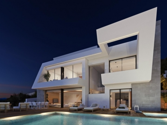 Villa de lujo de 3 dormitorios con piscina privada y vistas panorámicas al mar a la venta en Cumbre del Sol(Alicante)