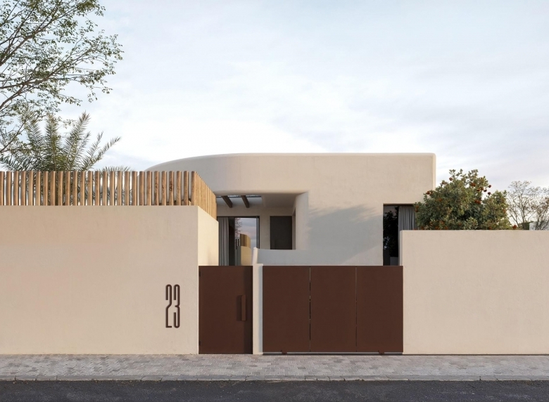 Villa de estilo ibicenco con 3 dormitorios y piscina privada en La Finca Golf, Algorfa(Alicante)