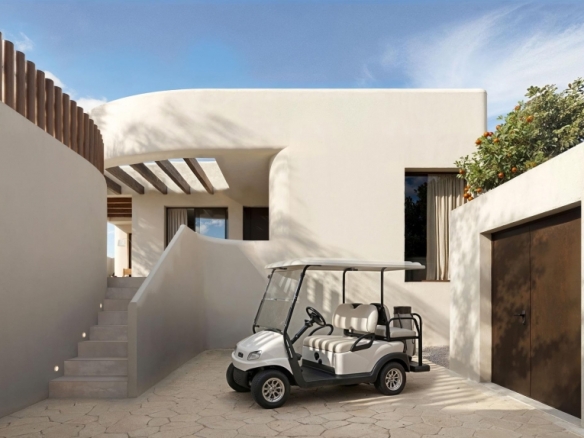 Villa de estilo ibicenco con 3 dormitorios y piscina privada en La Finca Golf, Algorfa(Alicante)