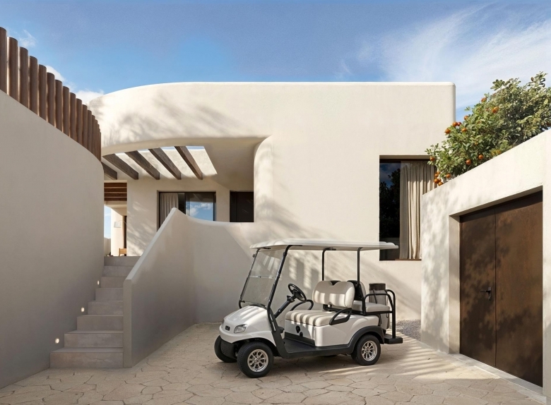 Villa de estilo ibicenco con 3 dormitorios y piscina privada en La Finca Golf, Algorfa(Alicante)