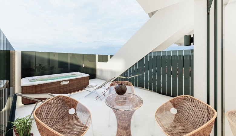 Bungalow de planta baja con 2 dormitorios a 800 m de la playa en San Pedro del Pinatar