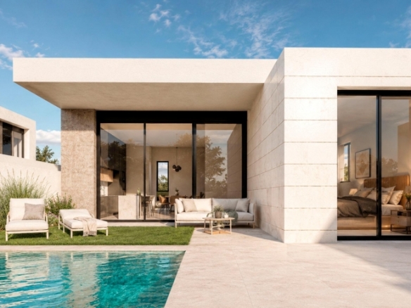Villa moderna en una sola planta con 3 dormitorios y piscina privada en Pilar de la Horadada