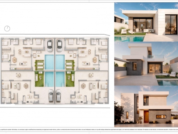 Villa moderna en una sola planta con 3 dormitorios y piscina privada en Pilar de la Horadada