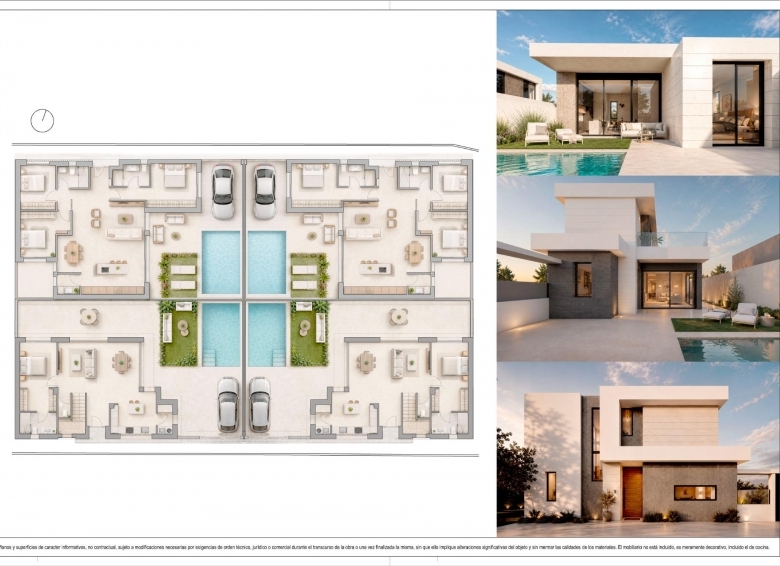 Villa moderna en una sola planta con 3 dormitorios y piscina privada en Pilar de la Horadada