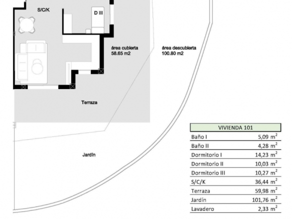 Apartamento de nueva construcción con 3 dormitorios en San Miguel de Salinas(Alicante)