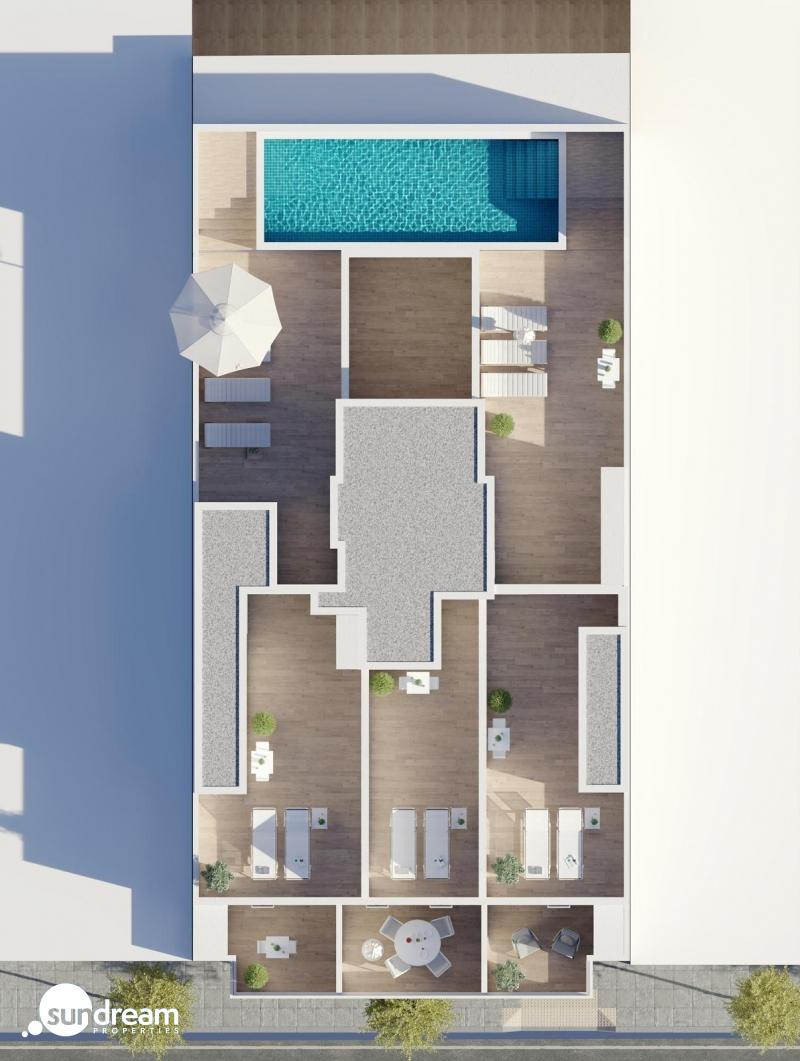 g_43719-30-13 Ático de nueva construcción con un 1 dormitorio y solarium privado a solo 600 de la playa en Torrevieja