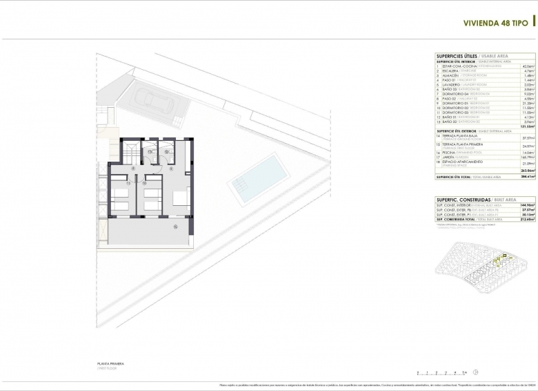 Villa de dos plantas con 4 dormitorios a la venta en Polop.