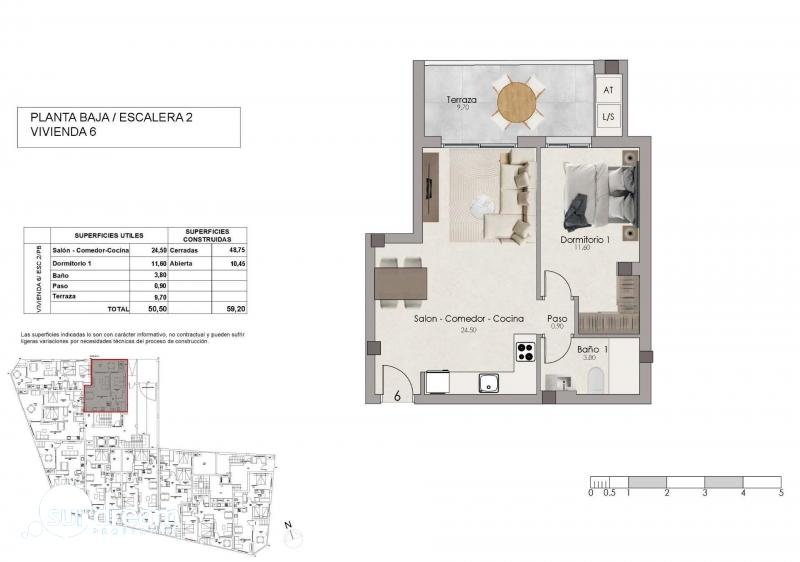 g_44010-12-11 Apartamento de 1 dormitorio cerca de la playa a la venta en el centro de Santa Pola