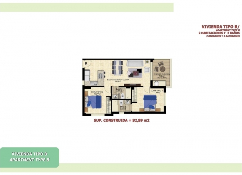 Apartamento de nueva construcción con 2 dormitorios y piscina comunitaria en Torrevieja