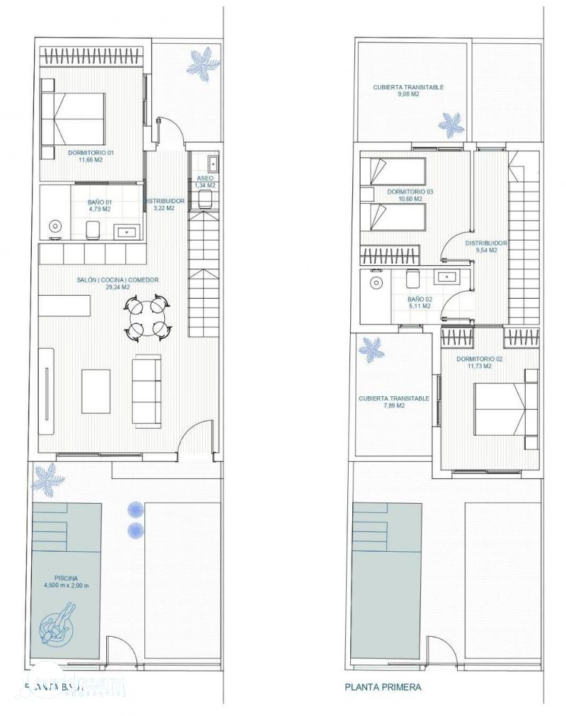 Adosado de nueva construcción con 3 dormitorios y piscina privada en Torre Pacheco, Murcia